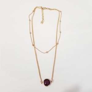 Red Crystal Tiered Gold Choker